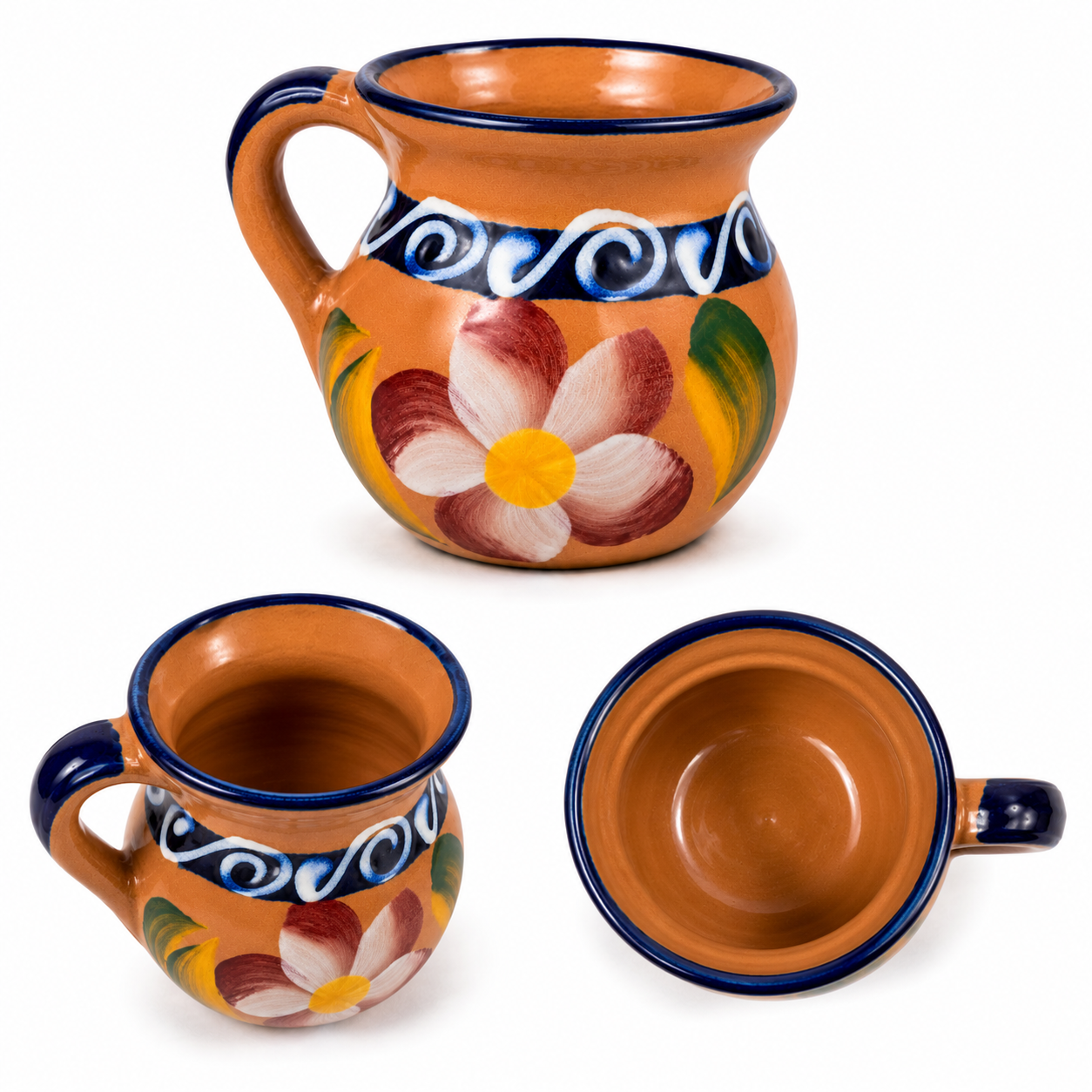 Hand Painted Ceramic Tea Cup Mexican Pottery Mug