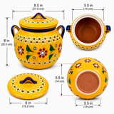 Handmade Mexican Ceramic Kitchen Storage Jar With Lid