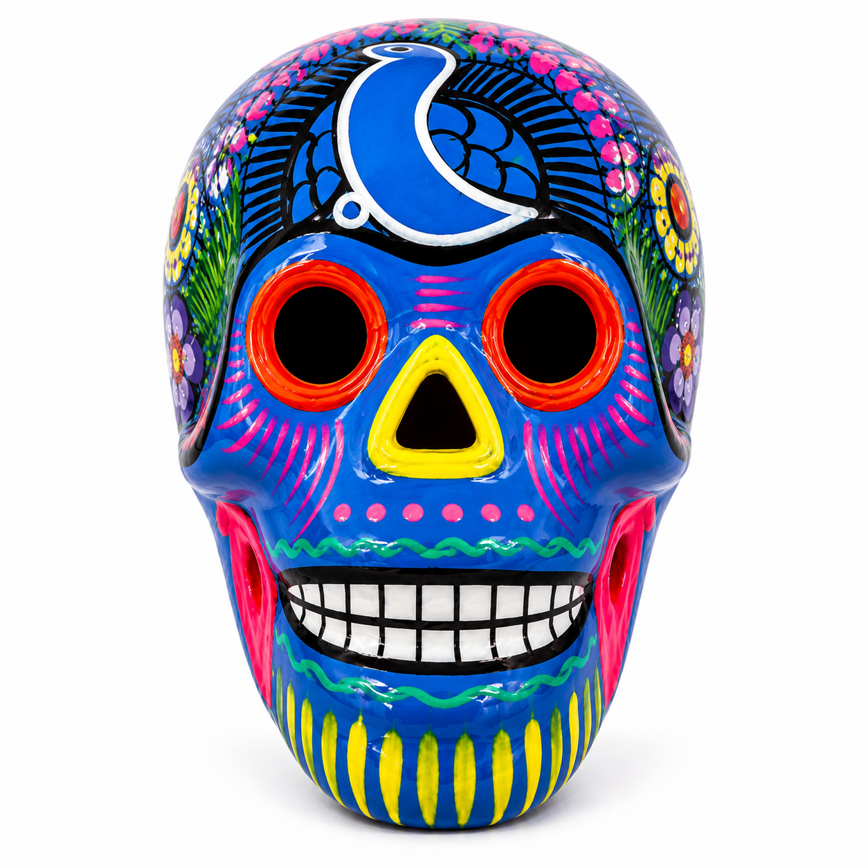 Hand Painted Ceramic Sugar Skull Day of the Dead Decor