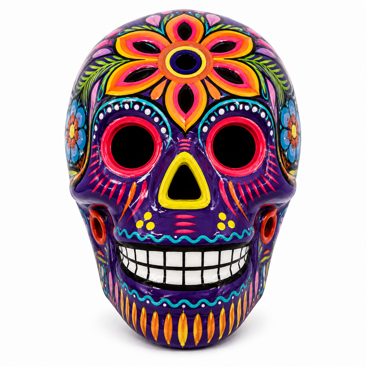 Hand Painted Ceramic Sugar Skull Day of the Dead Decor