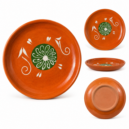 Hand Painted Terracotta Dinner Plate Mexican Pottery Dish