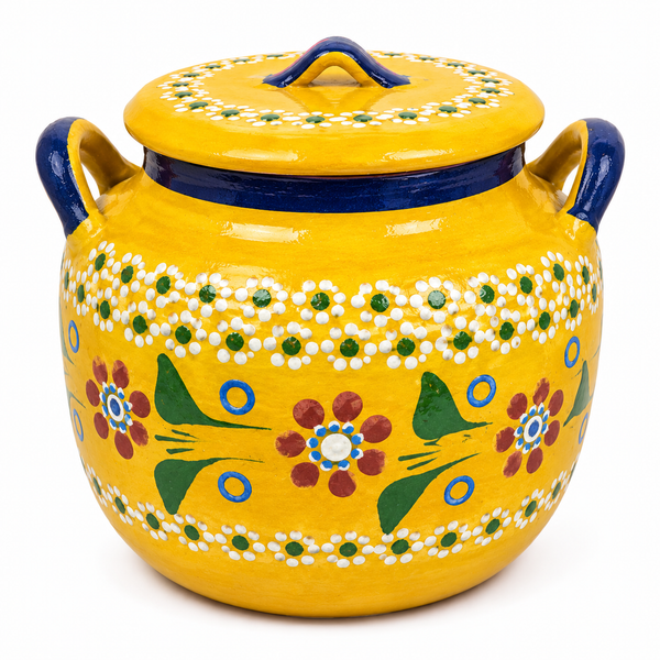 Handmade Mexican Ceramic Kitchen Storage Jar With Lid