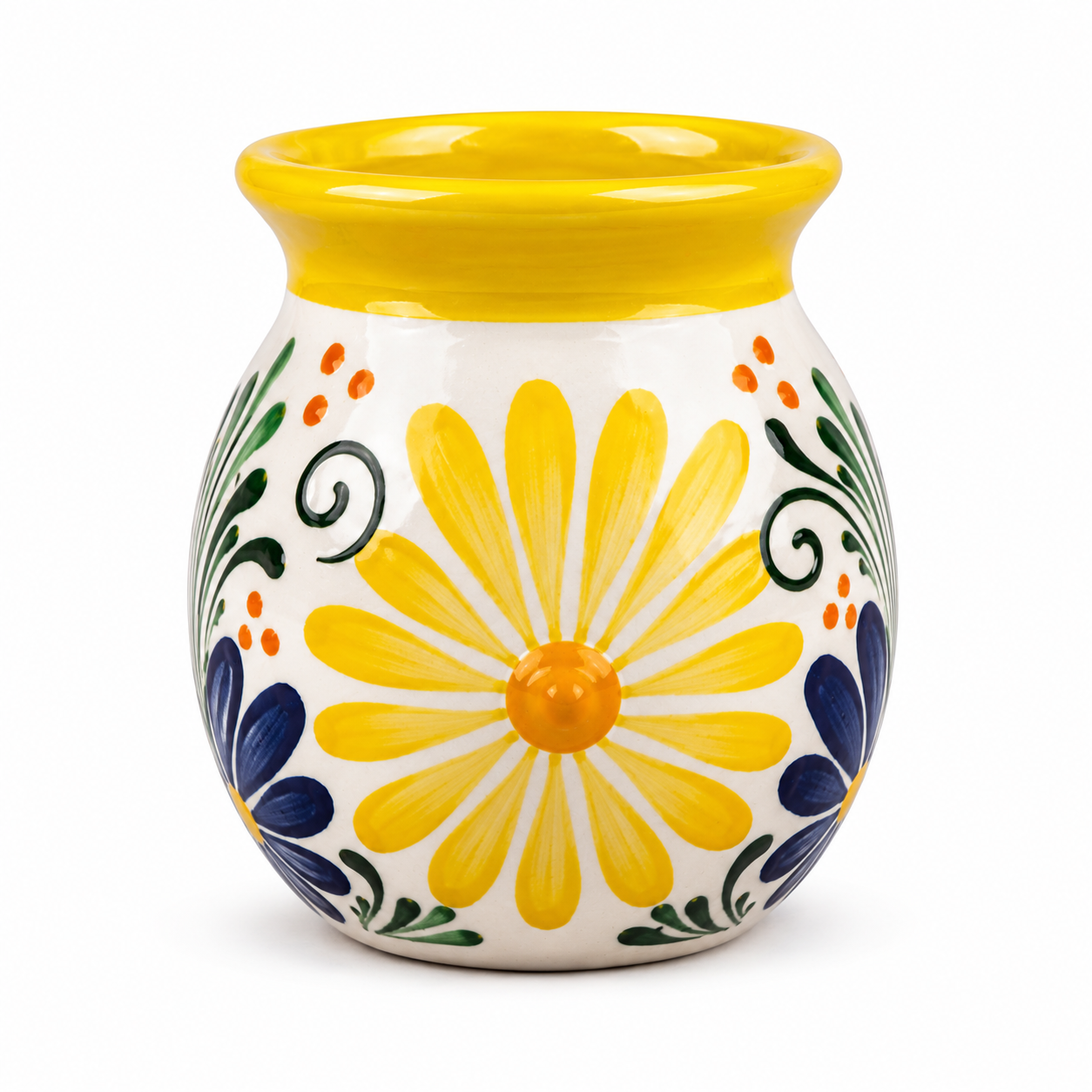 Hand Painted Terracotta Tea Cup Mexican Pottery Mug