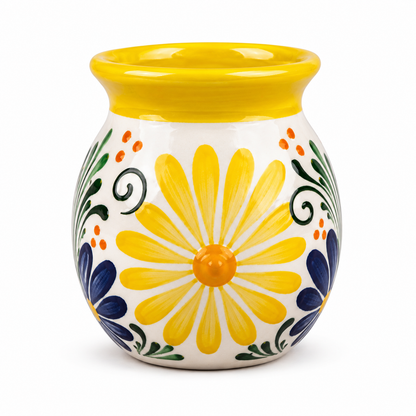 Hand Painted Terracotta Tea Cup Mexican Pottery Mug