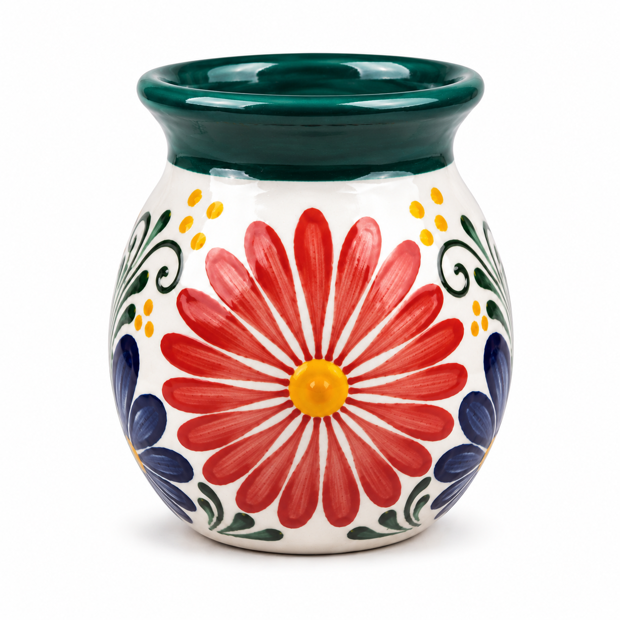 Hand Painted Terracotta Tea Cup Mexican Pottery Mug