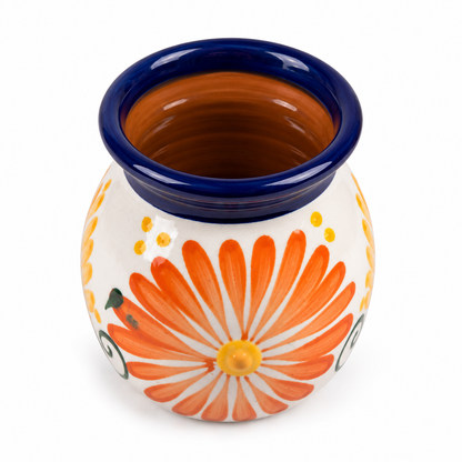Hand Painted Terracotta Tea Cup Mexican Pottery Mug