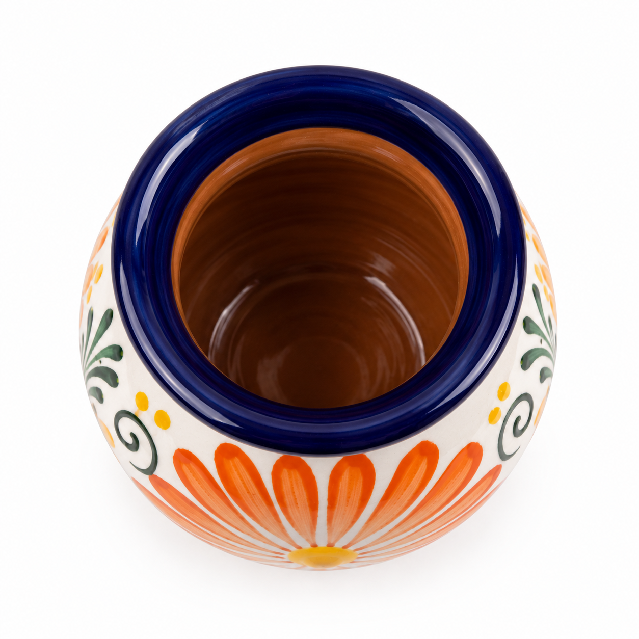 Hand Painted Terracotta Tea Cup Mexican Pottery Mug